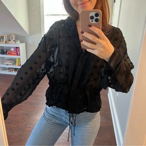 L’Acadamie sheer polka dot too